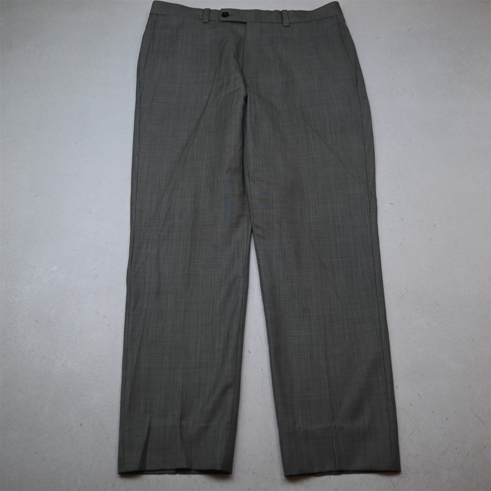 Ted Baker 32x30 Gray 100% Wool Summerweight Jefferson Straight Dress Pants